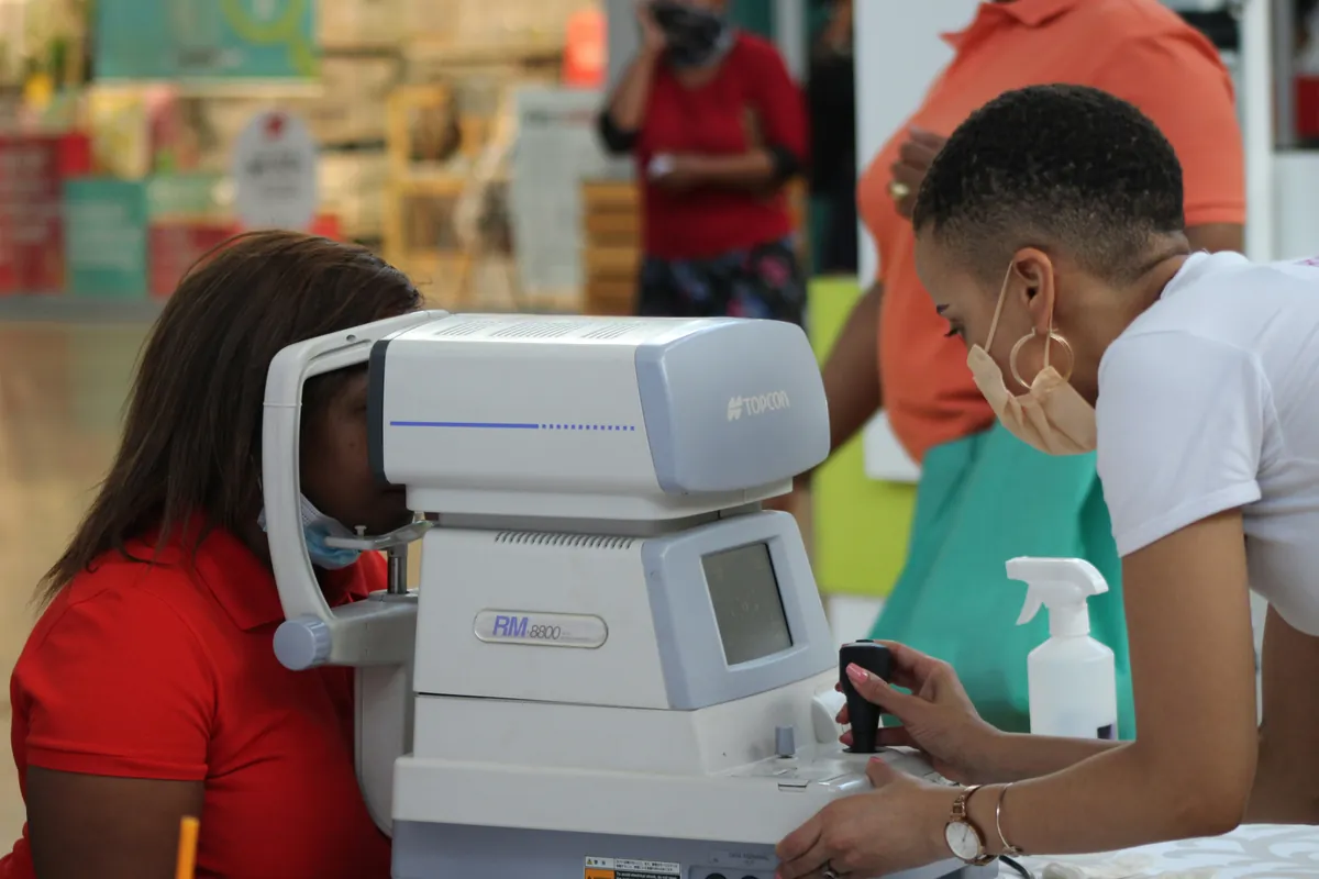 Community autorefractor eye screening at a Dea Optical Centre outreach